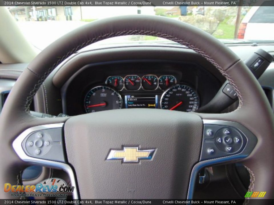 2014 Chevrolet Silverado 1500 LTZ Double Cab 4x4 Blue Topaz Metallic / Cocoa/Dune Photo #21