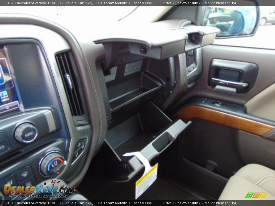 2014 Chevrolet Silverado 1500 LTZ Double Cab 4x4 Blue Topaz Metallic / Cocoa/Dune Photo #22