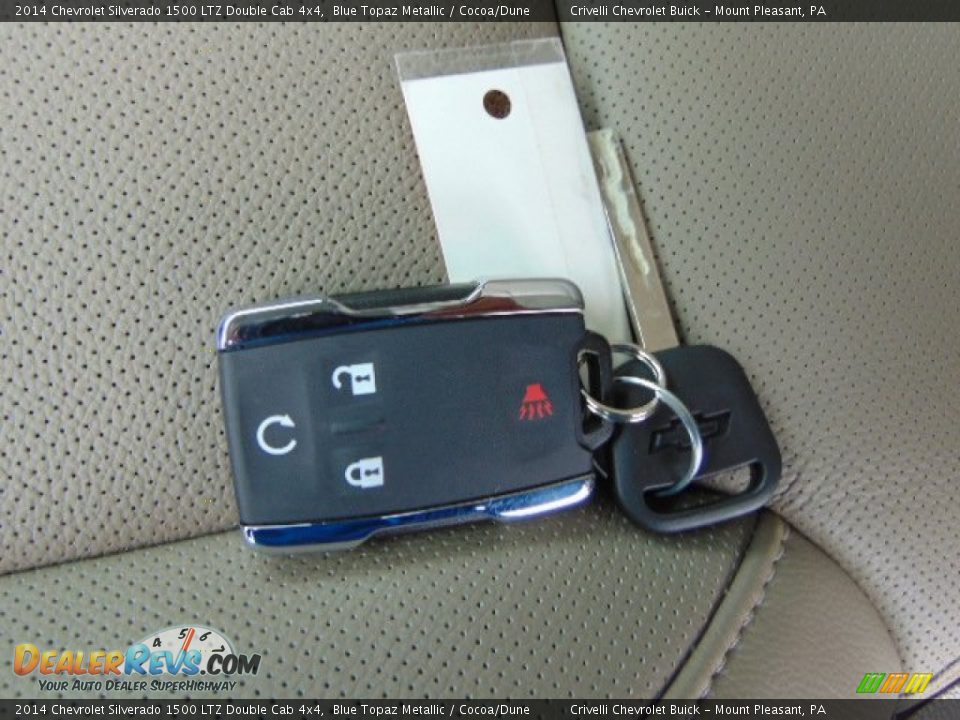 2014 Chevrolet Silverado 1500 LTZ Double Cab 4x4 Blue Topaz Metallic / Cocoa/Dune Photo #24