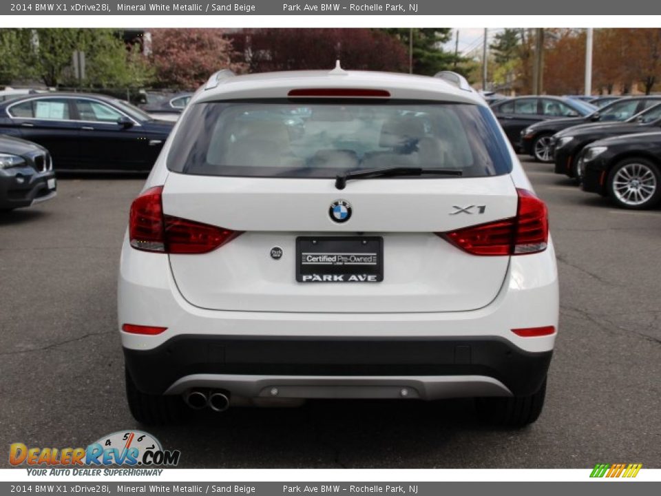 2014 BMW X1 xDrive28i Mineral White Metallic / Sand Beige Photo #4