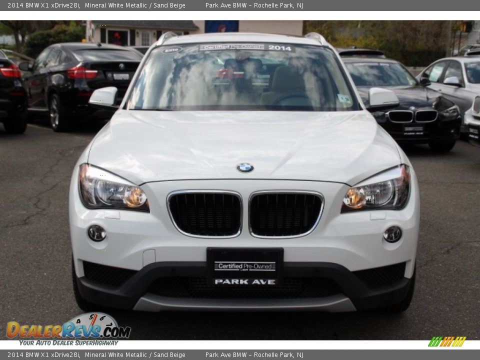 2014 BMW X1 xDrive28i Mineral White Metallic / Sand Beige Photo #8