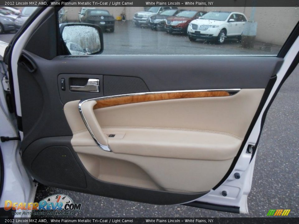 2012 Lincoln MKZ AWD White Platinum Metallic Tri-Coat / Light Camel Photo #10