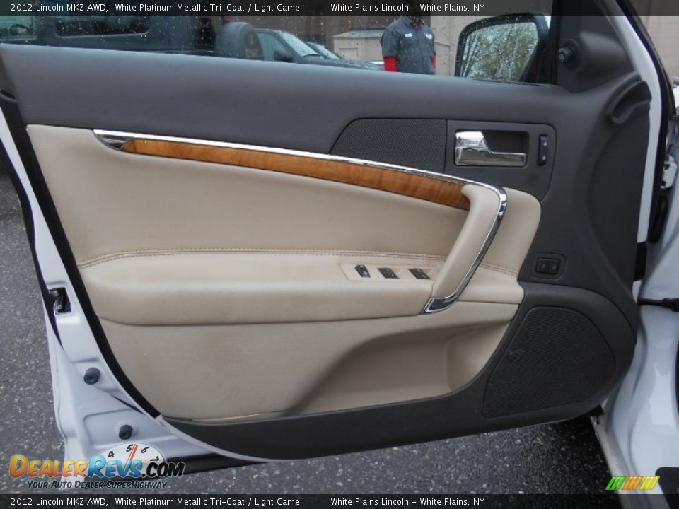 2012 Lincoln MKZ AWD White Platinum Metallic Tri-Coat / Light Camel Photo #14