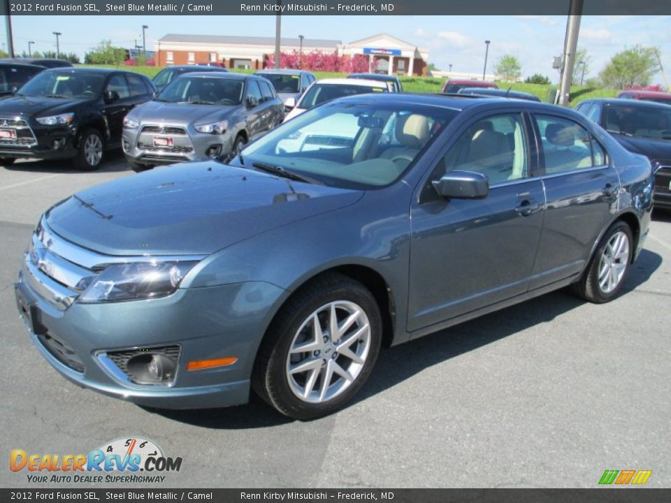 2012 Ford Fusion SEL Steel Blue Metallic / Camel Photo #3