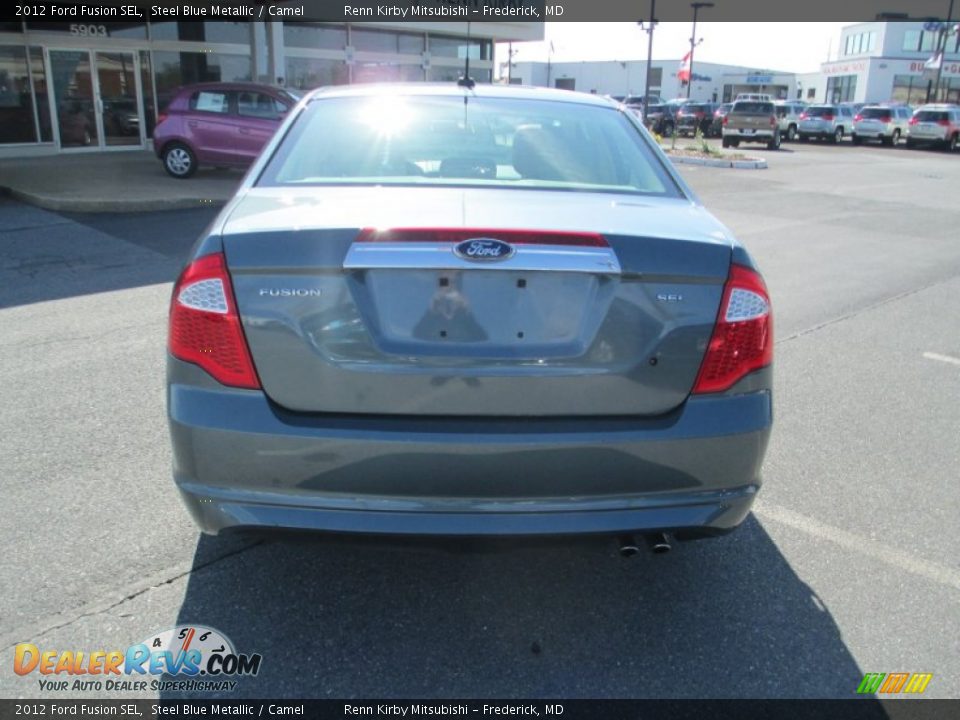 2012 Ford Fusion SEL Steel Blue Metallic / Camel Photo #6