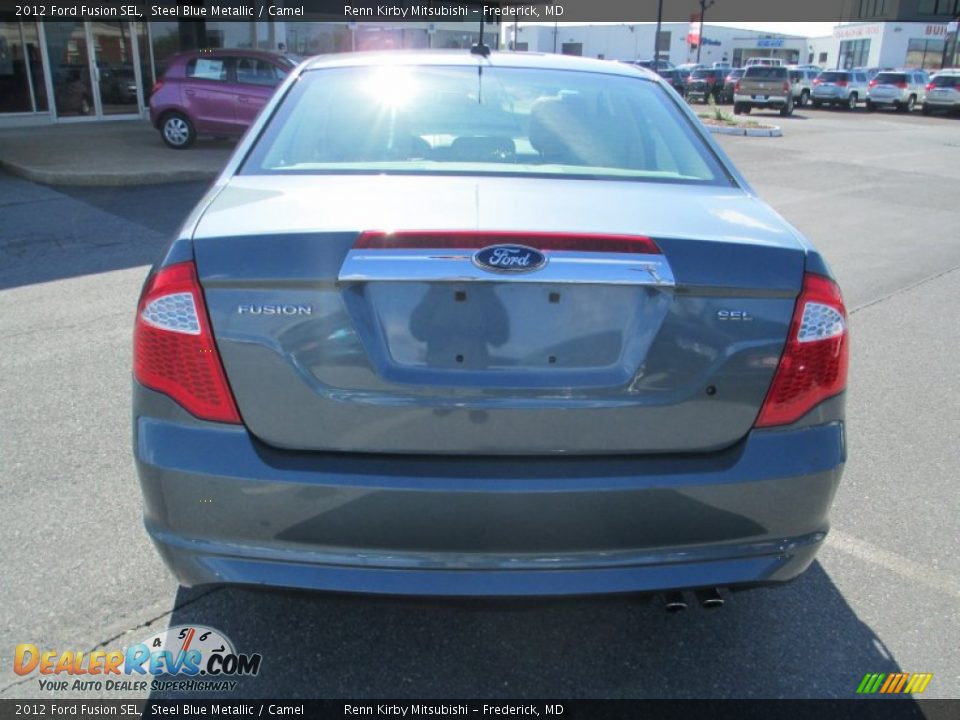 2012 Ford Fusion SEL Steel Blue Metallic / Camel Photo #7
