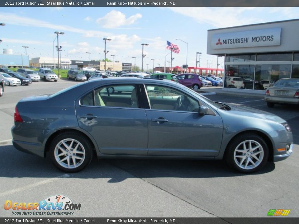2012 Ford Fusion SEL Steel Blue Metallic / Camel Photo #9