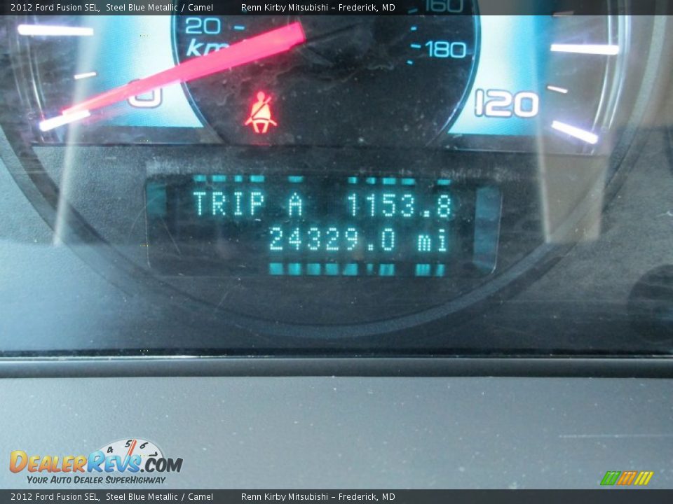 2012 Ford Fusion SEL Steel Blue Metallic / Camel Photo #19