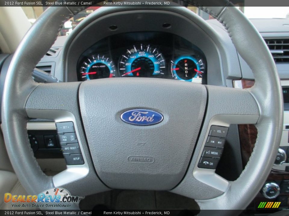 2012 Ford Fusion SEL Steel Blue Metallic / Camel Photo #20