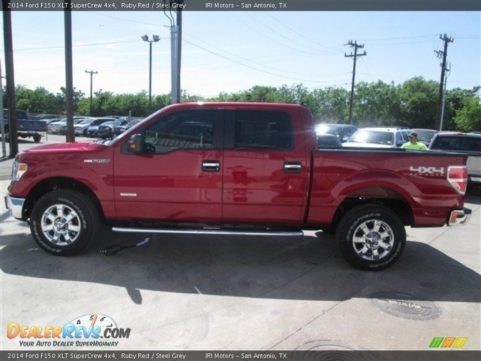 2014 Ford F150 XLT SuperCrew 4x4 Ruby Red / Steel Grey Photo #7