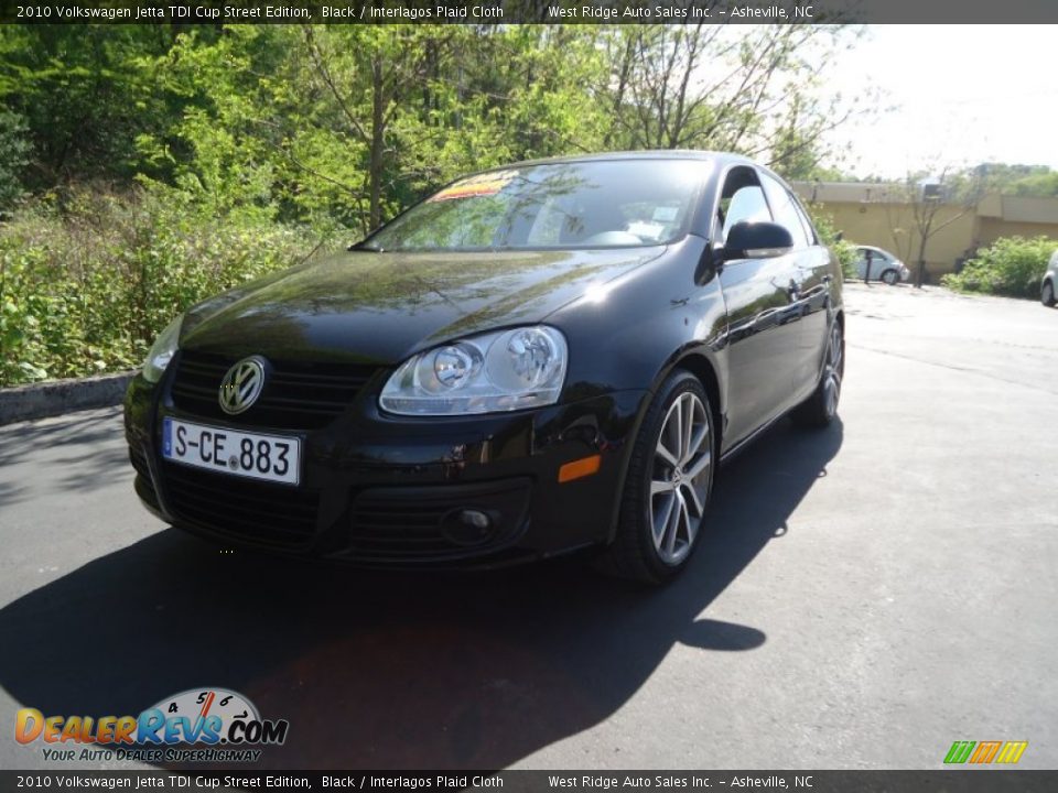 2010 Volkswagen Jetta TDI Cup Street Edition Black / Interlagos Plaid Cloth Photo #1