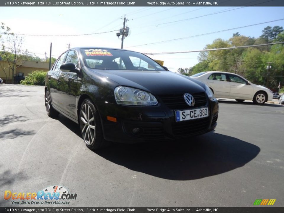 2010 Volkswagen Jetta TDI Cup Street Edition Black / Interlagos Plaid Cloth Photo #4