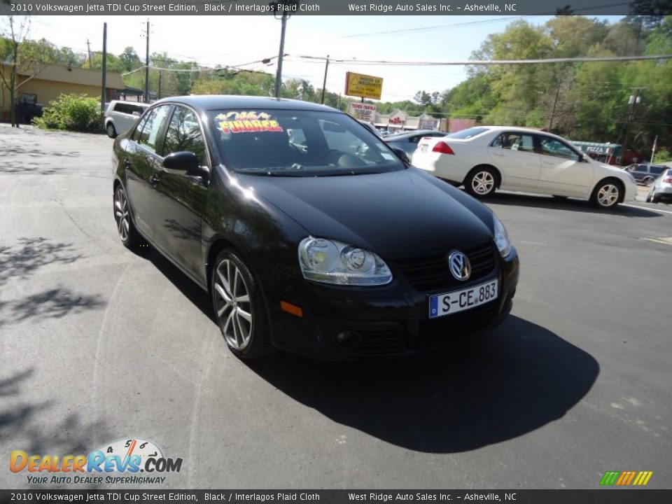 2010 Volkswagen Jetta TDI Cup Street Edition Black / Interlagos Plaid Cloth Photo #5