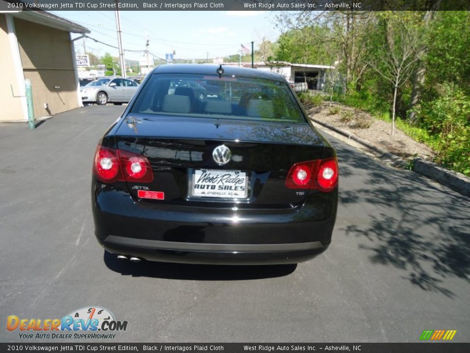 2010 Volkswagen Jetta TDI Cup Street Edition Black / Interlagos Plaid Cloth Photo #7
