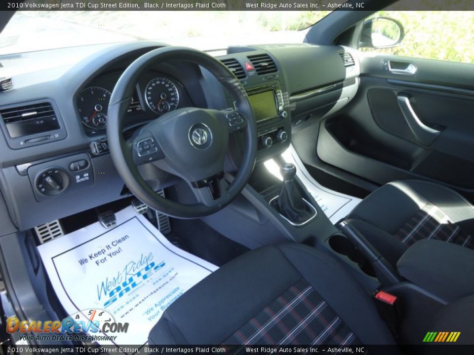 Interlagos Plaid Cloth Interior - 2010 Volkswagen Jetta TDI Cup Street Edition Photo #12