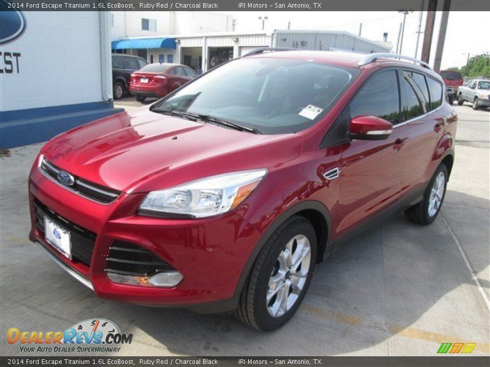 2014 Ford Escape Titanium 1.6L EcoBoost Ruby Red / Charcoal Black Photo #1
