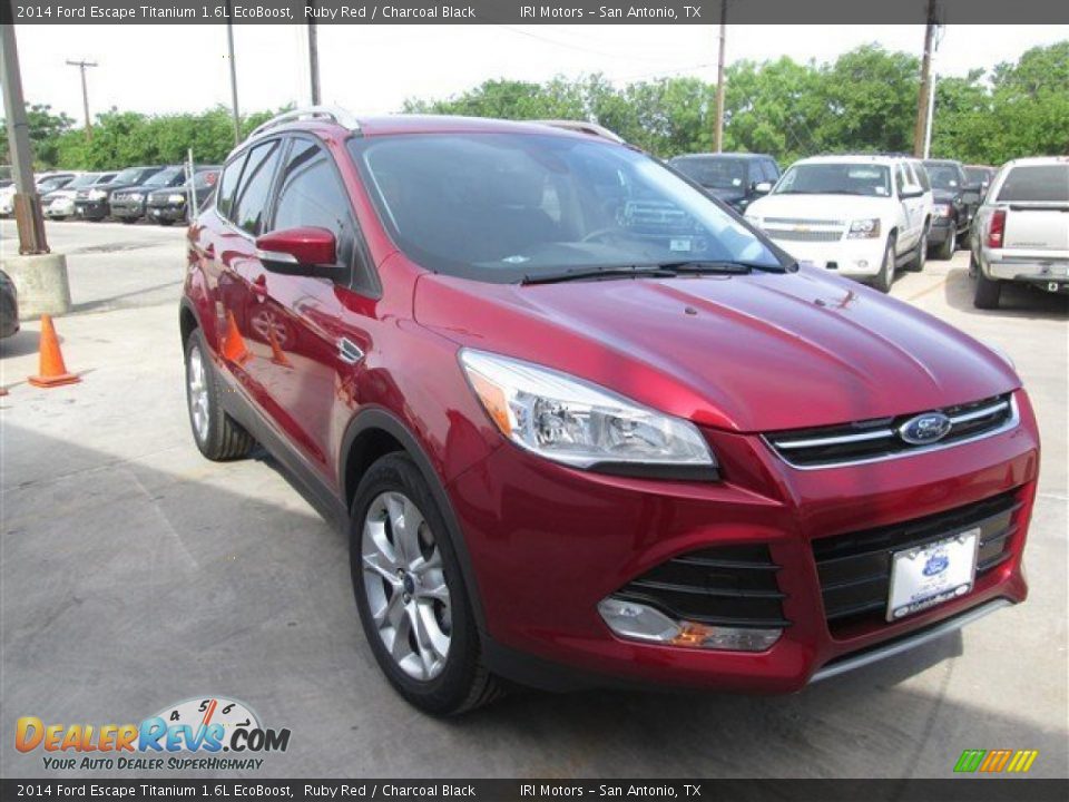 2014 Ford Escape Titanium 1.6L EcoBoost Ruby Red / Charcoal Black Photo #7