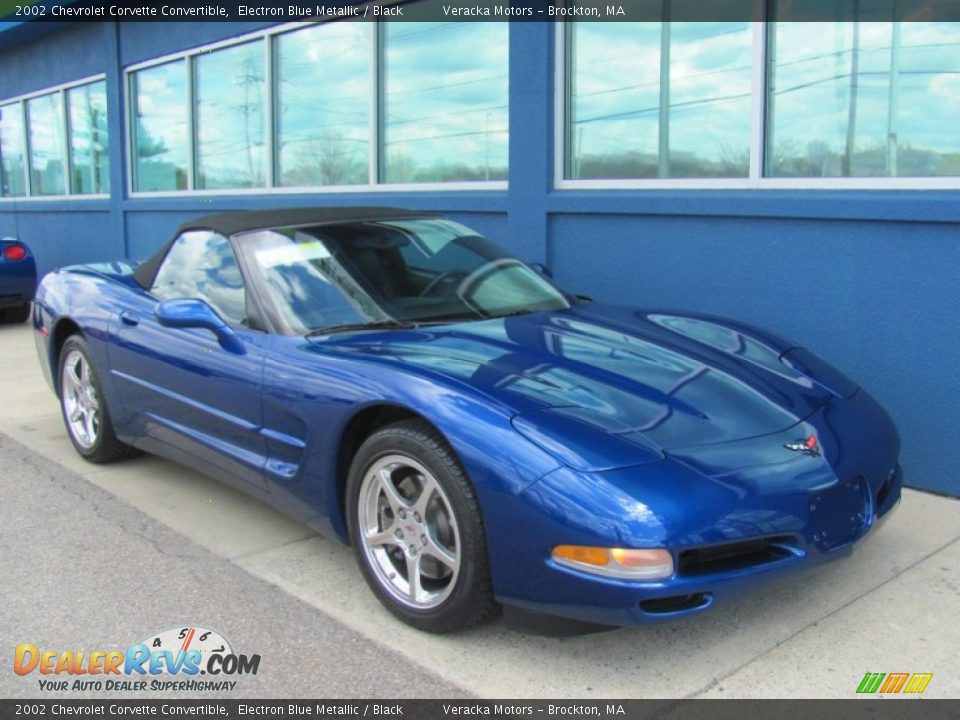 2002 Chevrolet Corvette Convertible Electron Blue Metallic / Black Photo #6