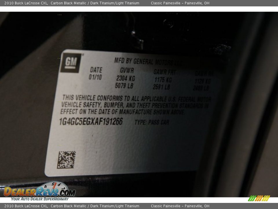 2010 Buick LaCrosse CXL Carbon Black Metallic / Dark Titanium/Light Titanium Photo #24