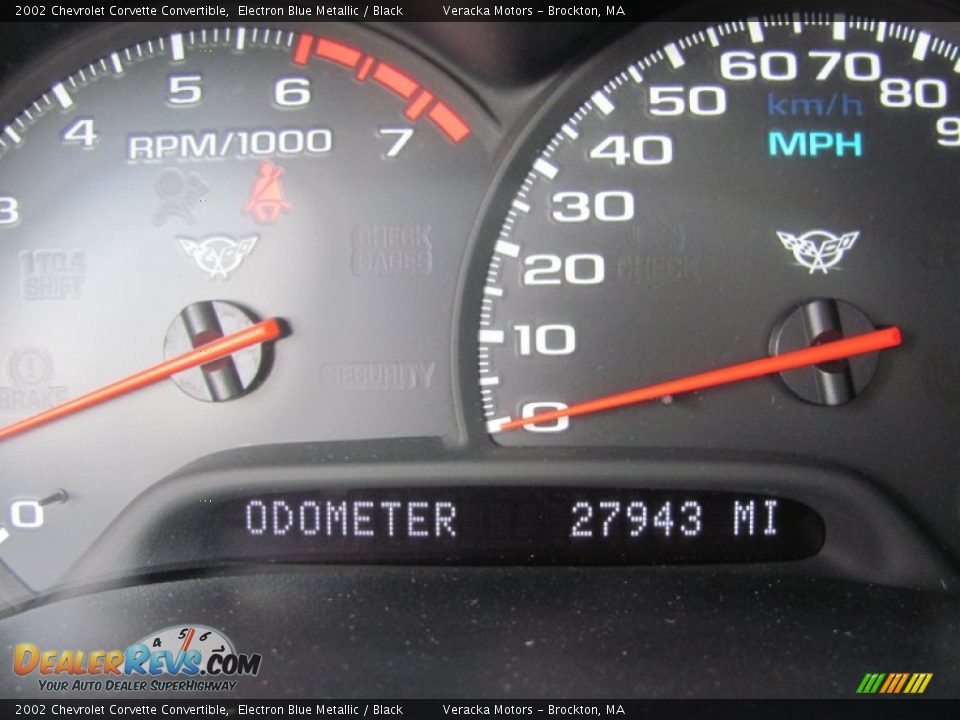 2002 Chevrolet Corvette Convertible Electron Blue Metallic / Black Photo #15