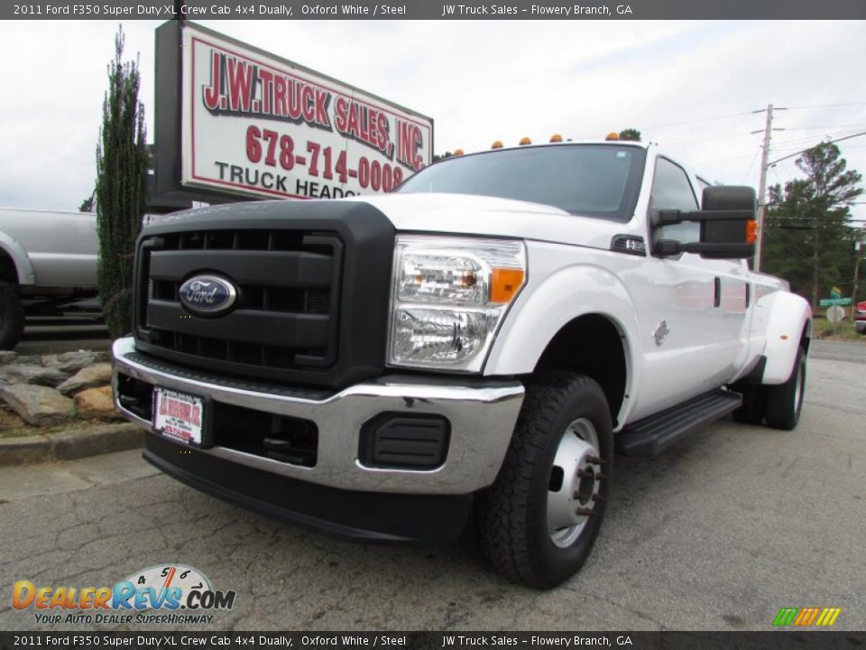 2011 Ford F350 Super Duty XL Crew Cab 4x4 Dually Oxford White / Steel Photo #1