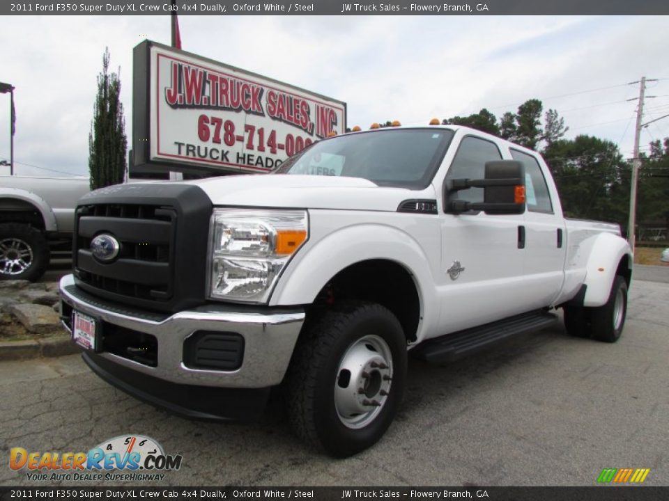 2011 Ford F350 Super Duty XL Crew Cab 4x4 Dually Oxford White / Steel Photo #2