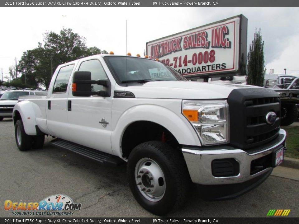 2011 Ford F350 Super Duty XL Crew Cab 4x4 Dually Oxford White / Steel Photo #11