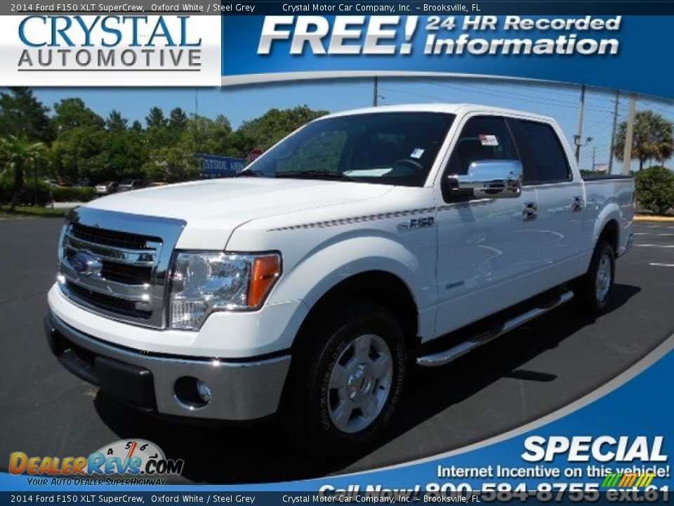 2014 Ford F150 XLT SuperCrew Oxford White / Steel Grey Photo #1