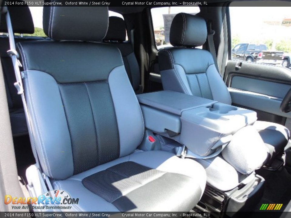 2014 Ford F150 XLT SuperCrew Oxford White / Steel Grey Photo #12