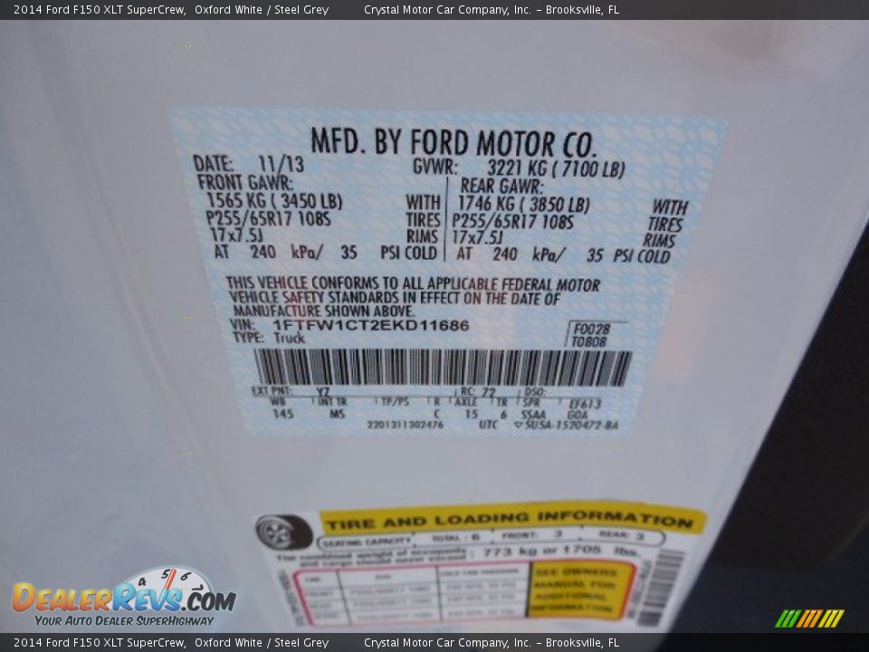 2014 Ford F150 XLT SuperCrew Oxford White / Steel Grey Photo #22