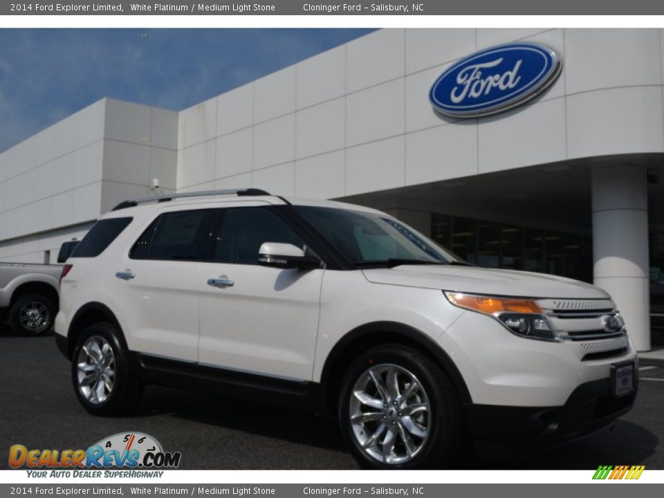 2014 Ford Explorer Limited White Platinum / Medium Light Stone Photo #1
