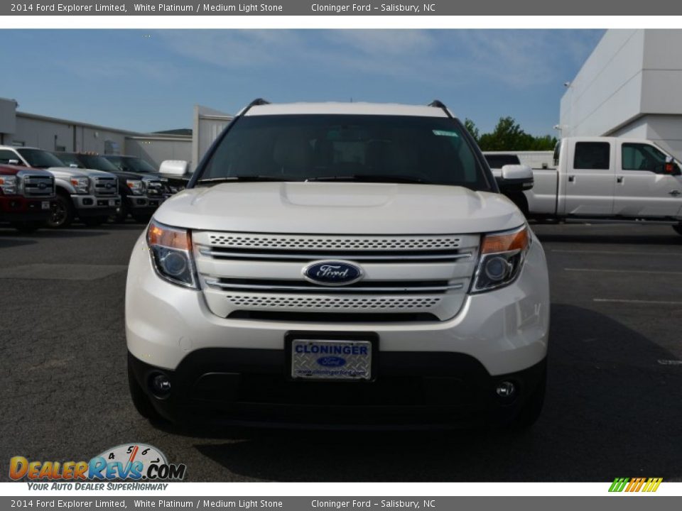 2014 Ford Explorer Limited White Platinum / Medium Light Stone Photo #4