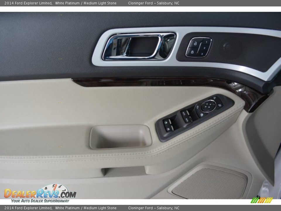 2014 Ford Explorer Limited White Platinum / Medium Light Stone Photo #5