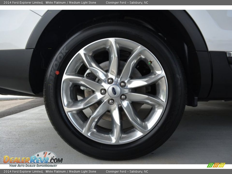 2014 Ford Explorer Limited White Platinum / Medium Light Stone Photo #12