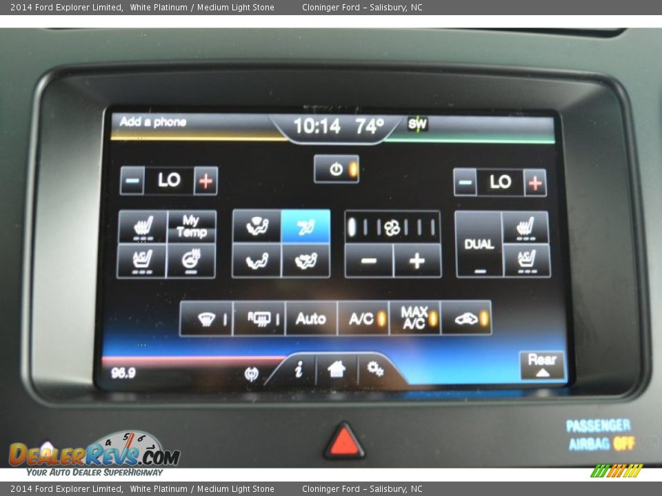 2014 Ford Explorer Limited White Platinum / Medium Light Stone Photo #17