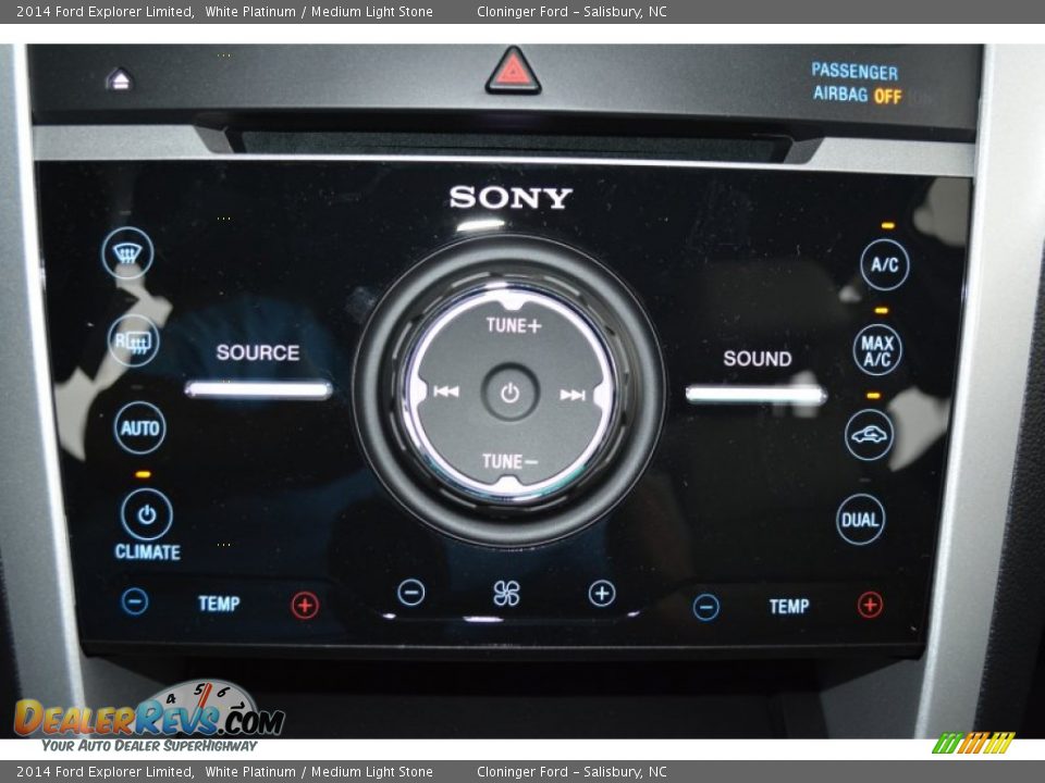 2014 Ford Explorer Limited White Platinum / Medium Light Stone Photo #20