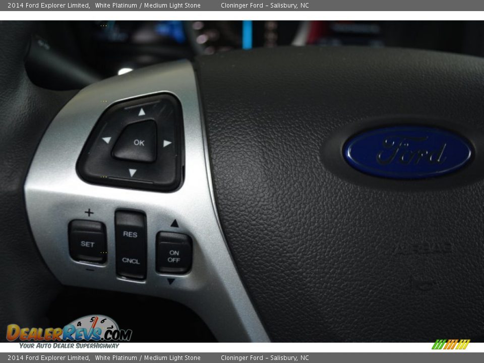 2014 Ford Explorer Limited White Platinum / Medium Light Stone Photo #26