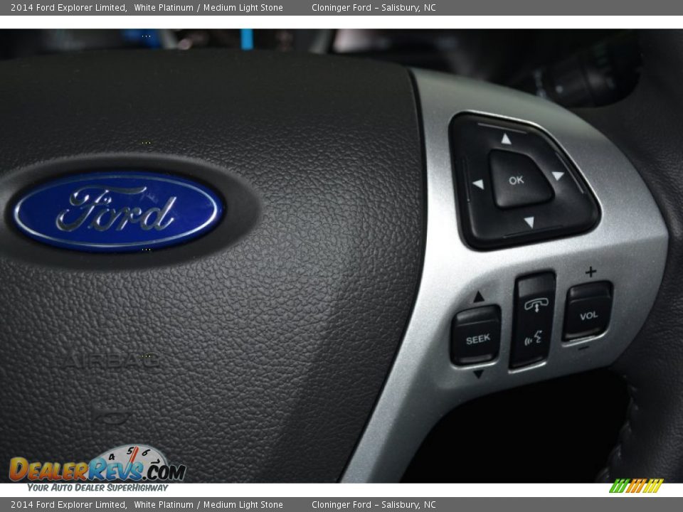 2014 Ford Explorer Limited White Platinum / Medium Light Stone Photo #27