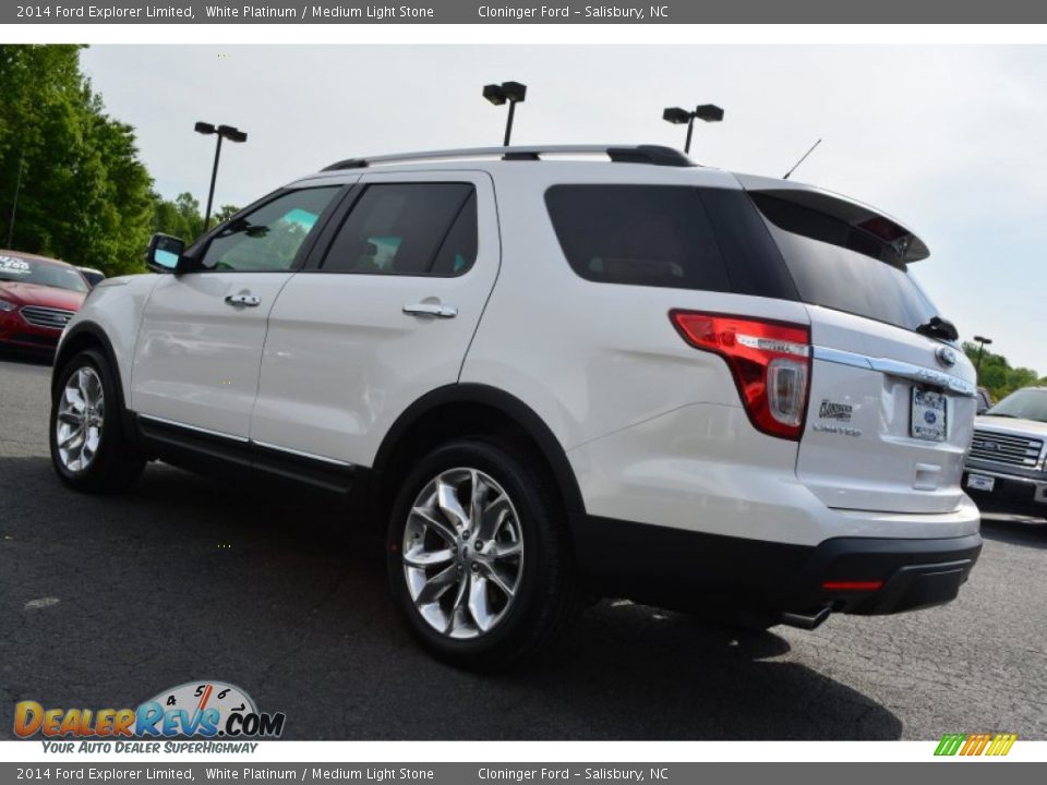 2014 Ford Explorer Limited White Platinum / Medium Light Stone Photo #33