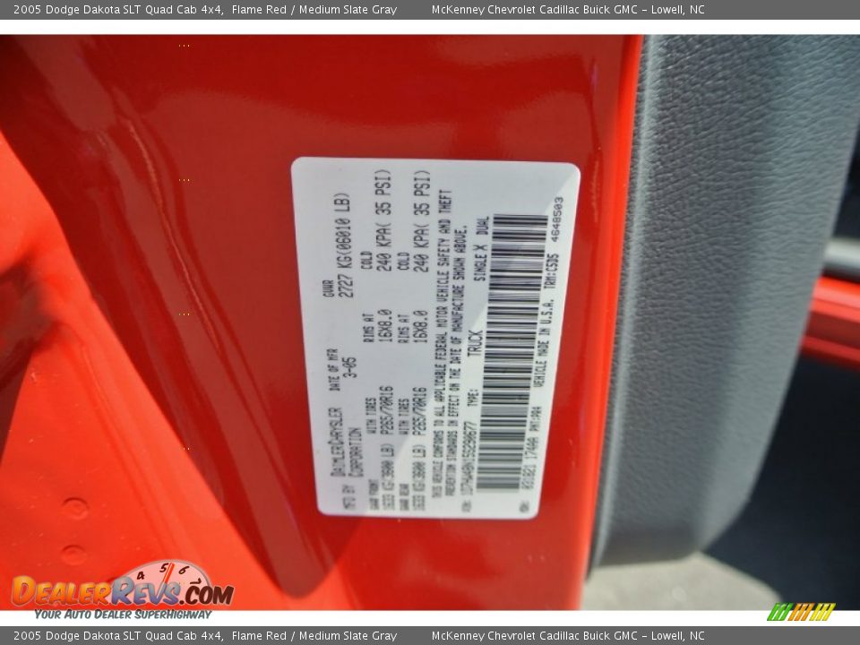 2005 Dodge Dakota SLT Quad Cab 4x4 Flame Red / Medium Slate Gray Photo #7