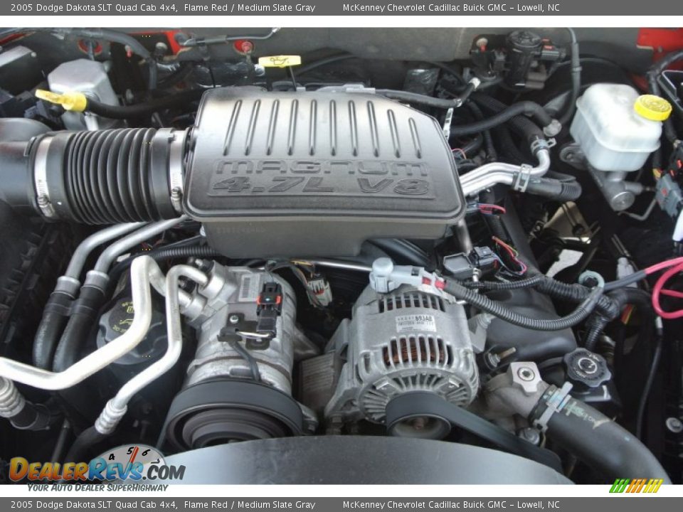 2005 Dodge Dakota SLT Quad Cab 4x4 Flame Red / Medium Slate Gray Photo #23