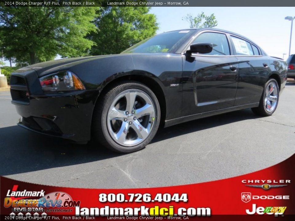 2014 Dodge Charger R/T Plus Pitch Black / Black Photo #1