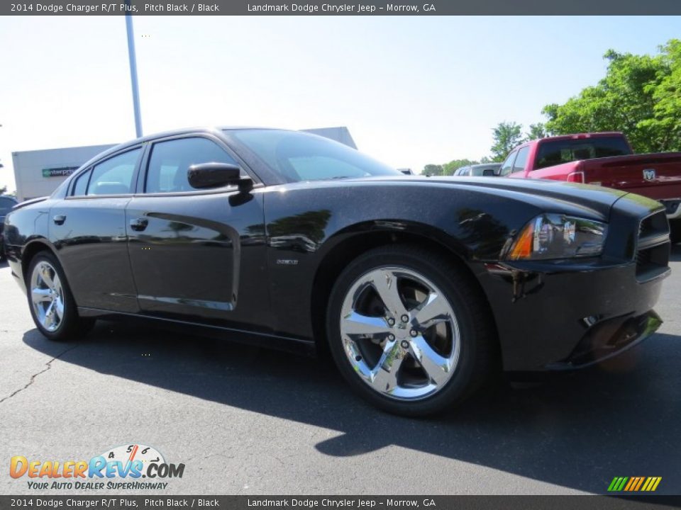 2014 Dodge Charger R/T Plus Pitch Black / Black Photo #4