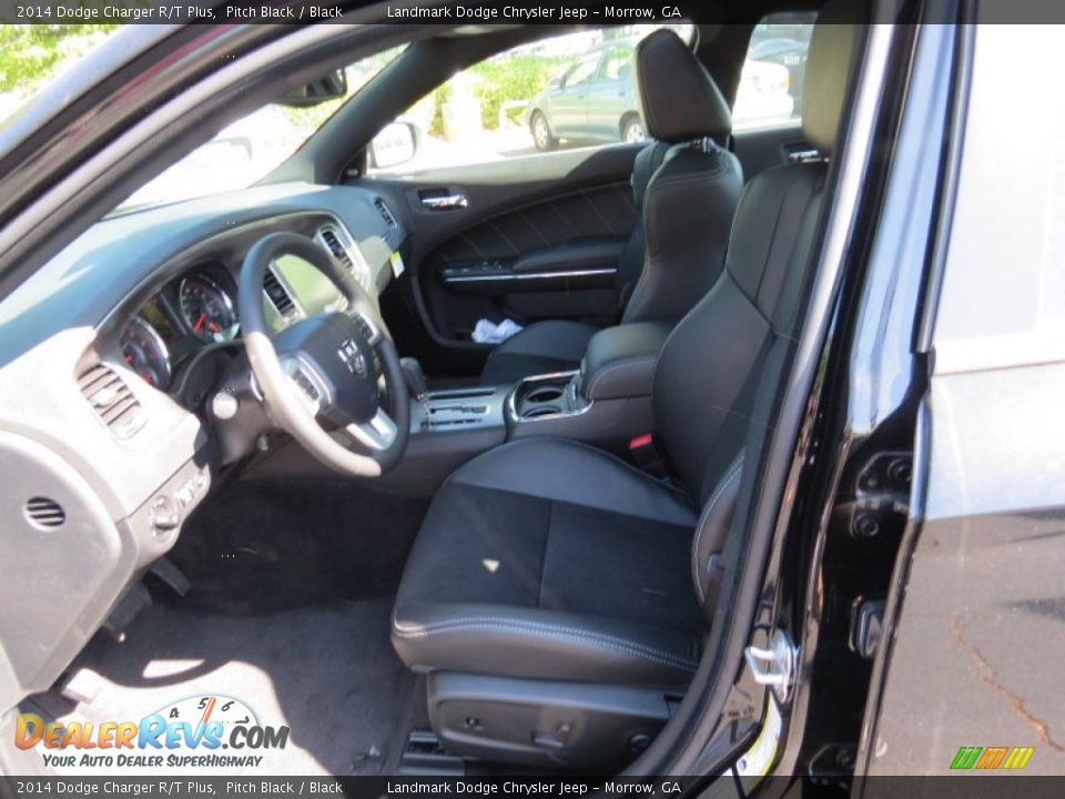 2014 Dodge Charger R/T Plus Pitch Black / Black Photo #7