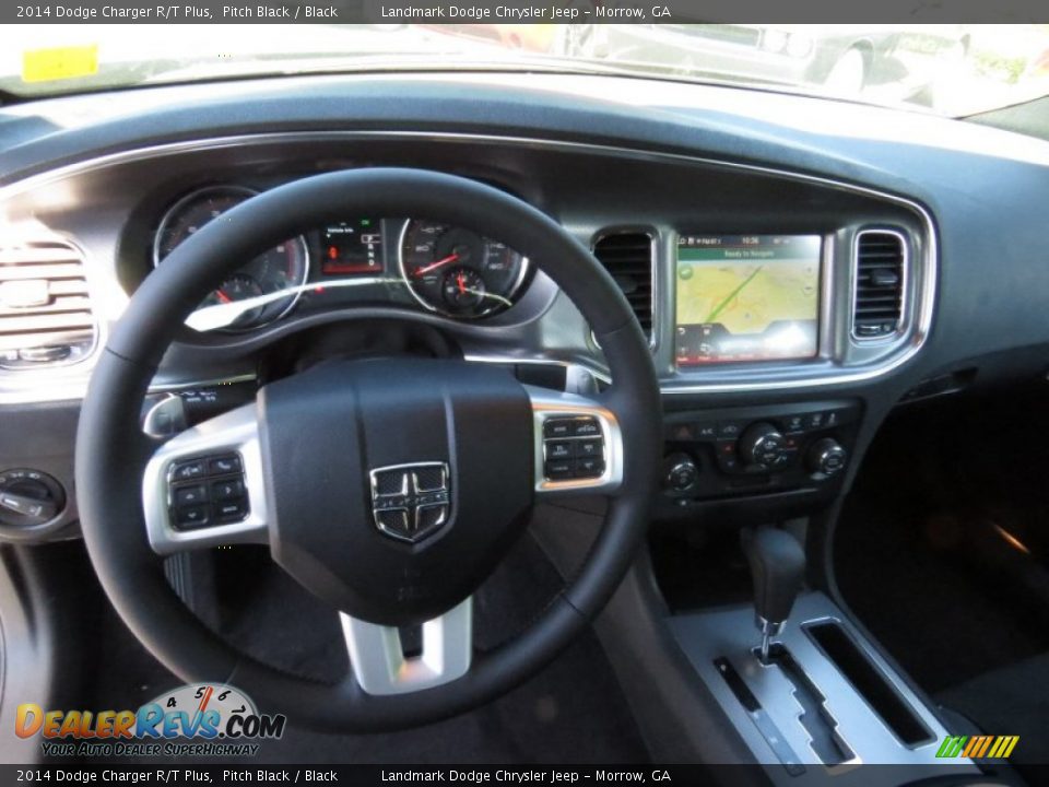 2014 Dodge Charger R/T Plus Pitch Black / Black Photo #9