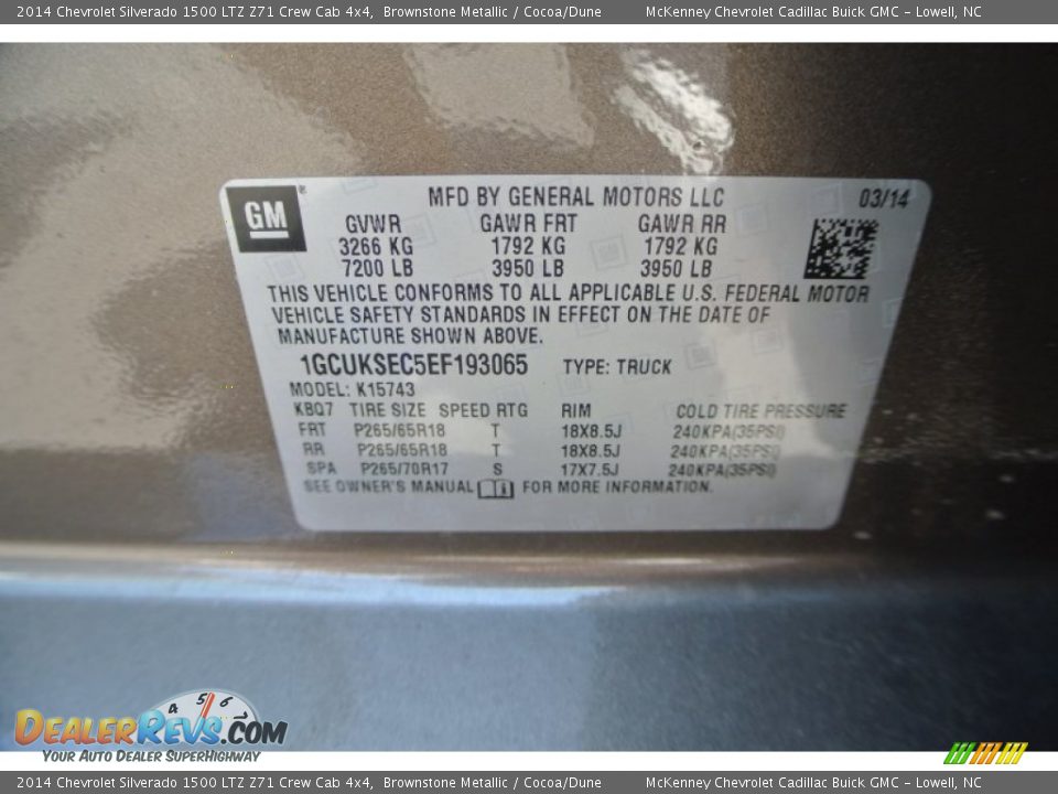 2014 Chevrolet Silverado 1500 LTZ Z71 Crew Cab 4x4 Brownstone Metallic / Cocoa/Dune Photo #7