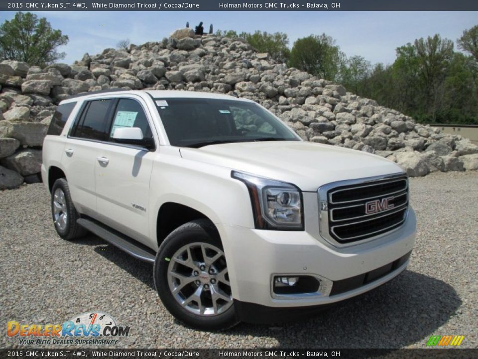2015 GMC Yukon SLT 4WD White Diamond Tricoat / Cocoa/Dune Photo #1