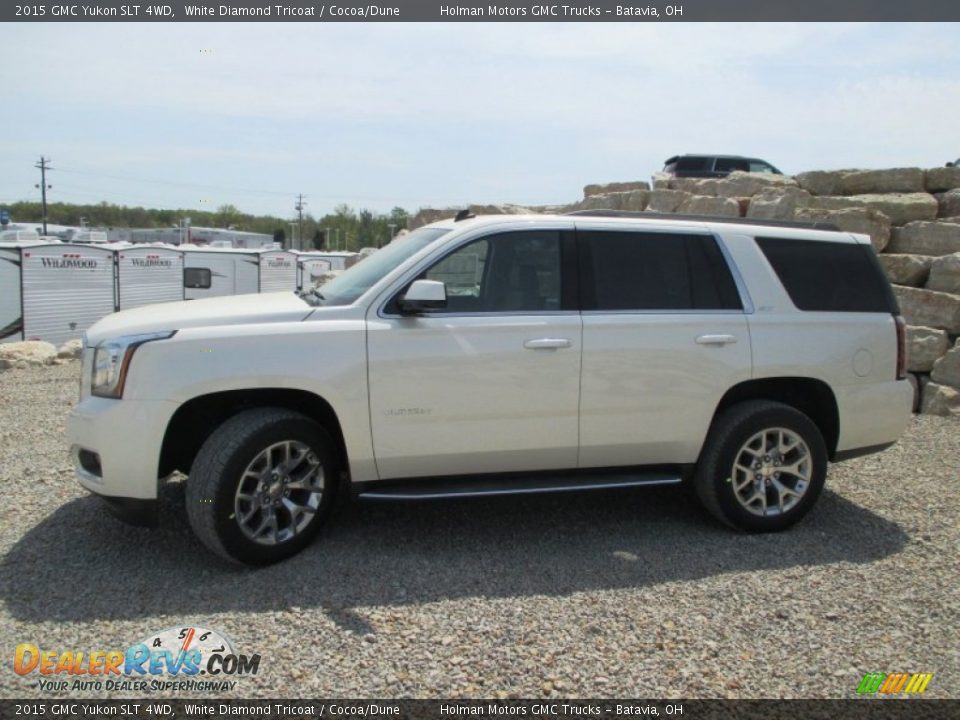 2015 GMC Yukon SLT 4WD White Diamond Tricoat / Cocoa/Dune Photo #3