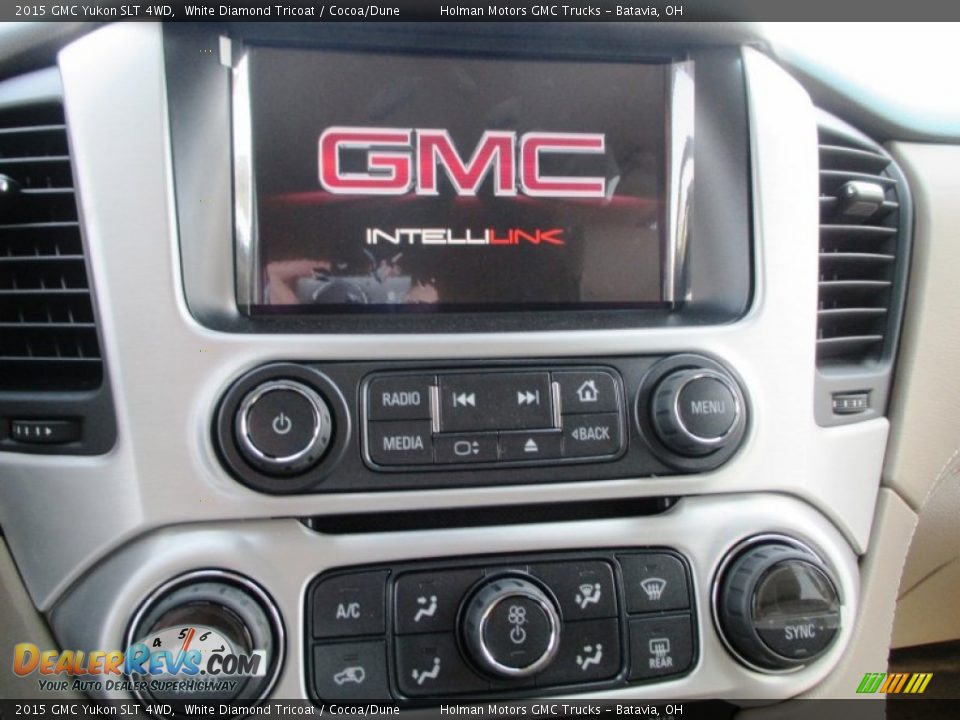 2015 GMC Yukon SLT 4WD White Diamond Tricoat / Cocoa/Dune Photo #6