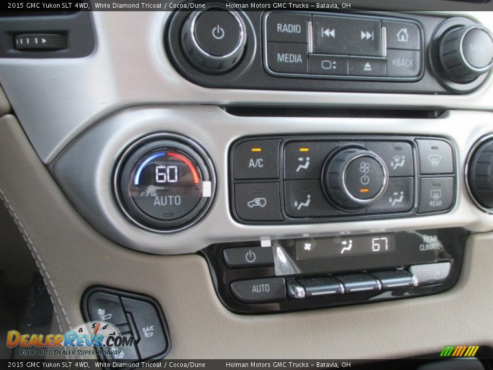 2015 GMC Yukon SLT 4WD White Diamond Tricoat / Cocoa/Dune Photo #12